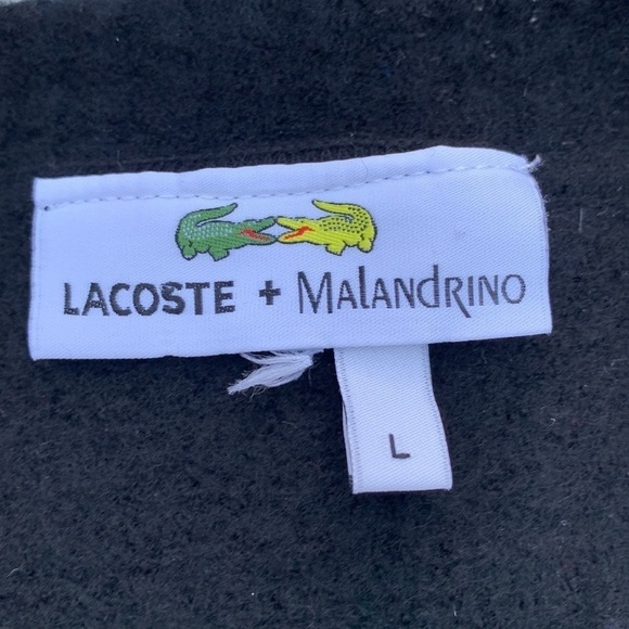 Lacoste + Malandrino v-neck, wool & cashmere sweater top, size Large - Picture 6 of 6